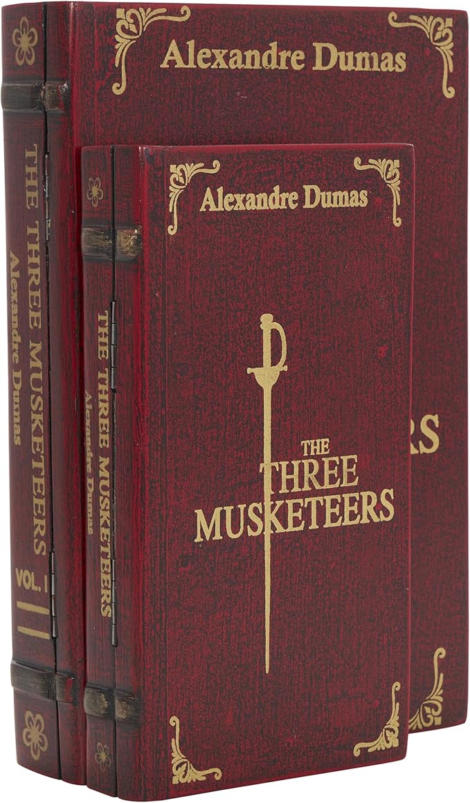 Deco 79 Wooden Decorative Box "The Three Musketeers" Storage Faux Book by Deco79