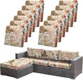 12Pcs High Elastic Digitally Printed Sofa Seat Cushion Cover, Soft & by CALBODE