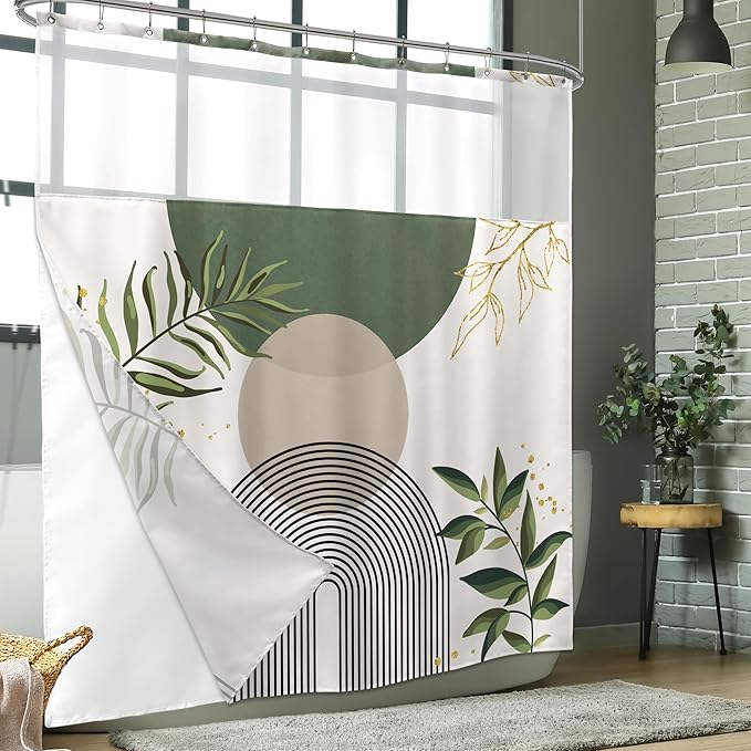 Sage Green Boho Shower Curtain - Image 3
