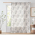 jinchan Linen Floral Curtains 100 Inch Extra Wide by JINCHAN