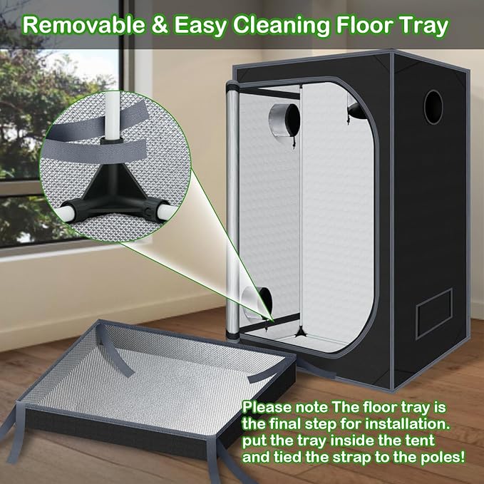 32"x32"x63" Grow Tent for Indoor Plants 600D Mylar Hydroponic High Reflective - Image 6