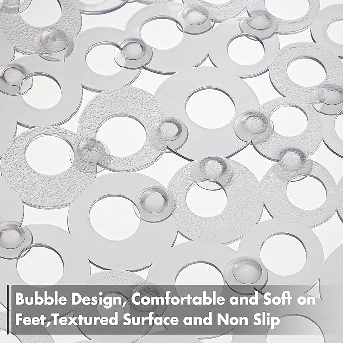 WELTRXE Oval Bathtub Mat Non Slip, Shower Mat - Image 4