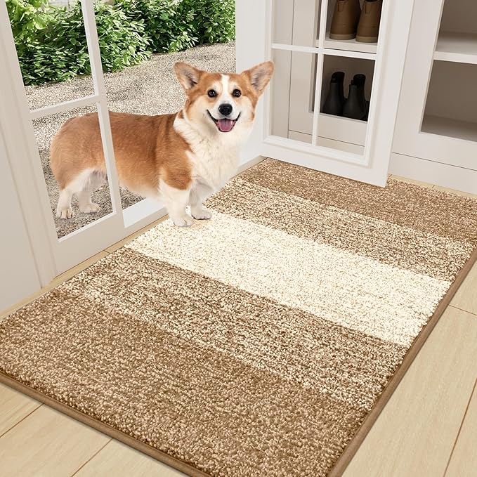 Smiry Dog Door Mat for Muddy Paws, Absorbs Moisture and Dirt, Low-Profile by Smiry