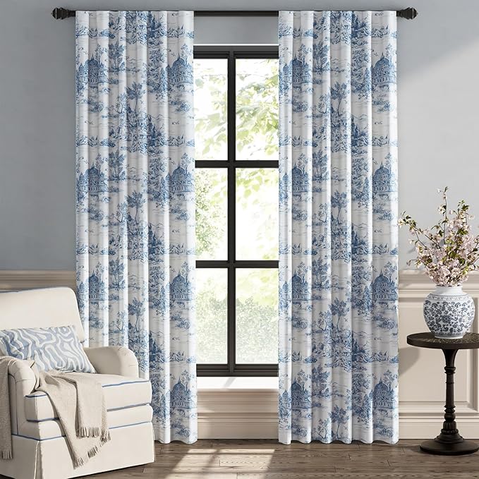 jinchan 95% Blackout Toile Curtains - Image 2
