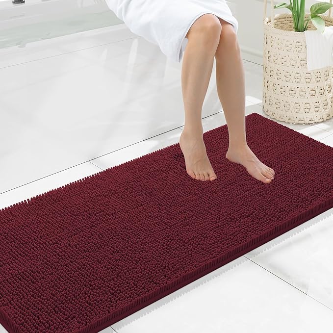 Smiry Luxury Chenille Bathroom Rugs 59x20, Extra Soft and Absorbent Shaggy Bath by Smiry