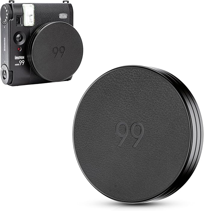 Retro Leather Lens Cap for Fujifilm Insta Mini 99, Aluminum Anti-Dust by JJC