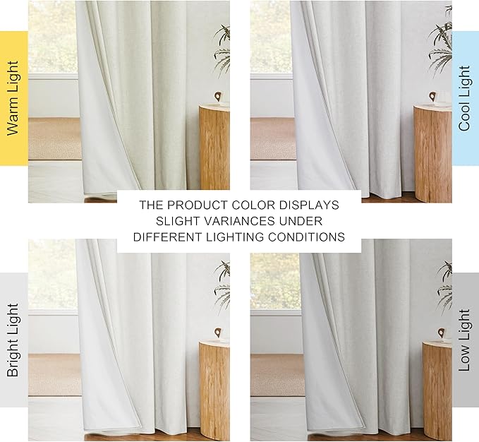 NICETOWN 100% Absolutely Blackout Linen Curtains - Image 9