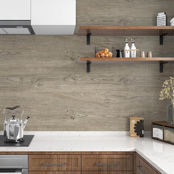 WESTICK Light Wood Contact Paper Brown Wood Grain Wallpaper Peel and Stick - Image 5