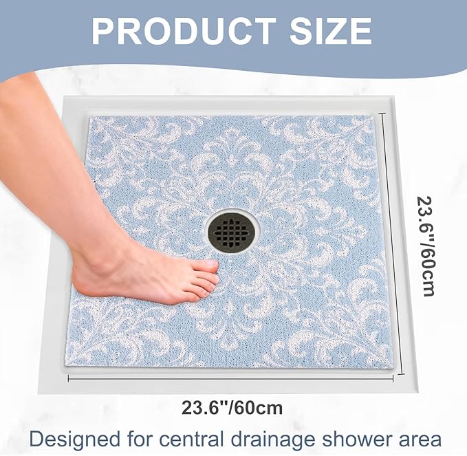 Square Shower Mat Non Slip: 24x24 Inch Extra Large Shower Mats - Image 2