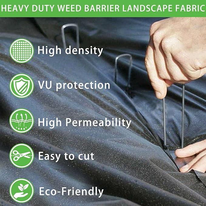 5ft x300ft Pro Black Weed Barrier, 6oz Premium Landscape Fabric-Heavy Duty - Image 8