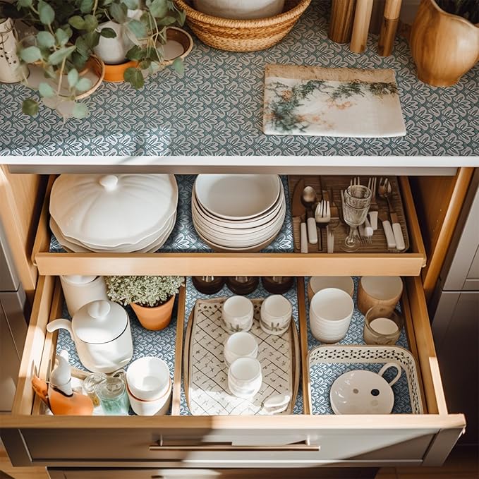 12" W x 120" L Floral Drawer and Shelf Liner - Image 2