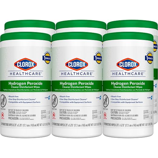 Clorox Healthcare Hydrogen Peroxide Disinfecting Wipes, Antibacterial Cleaner by Clorox