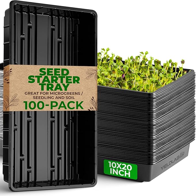 10x20 Inch Black Plastic 100 Pack Plant Propagation Tray – Growing Trays by YieldLab