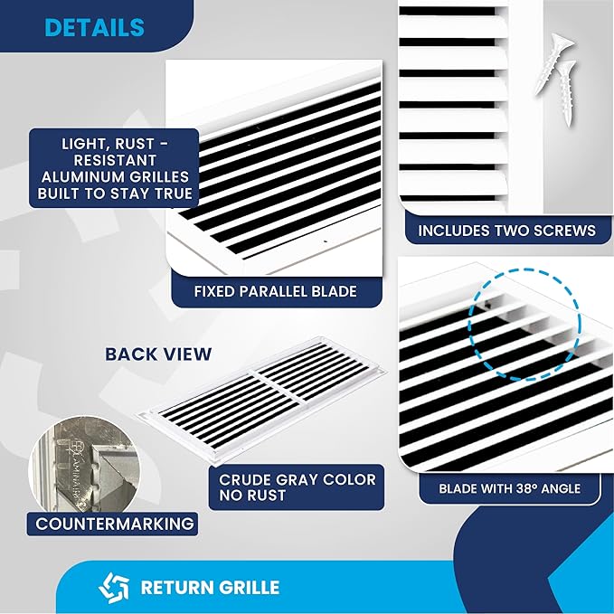 36x10 Inch Air Return Vent Cover Decorative – Premium Aluminum AC Vent Cover - Image 9