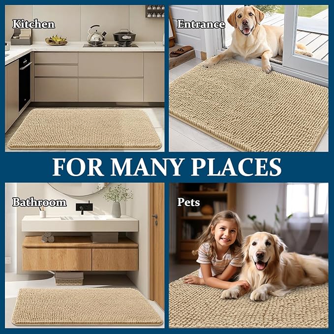 OLANLY Dog Door Mat for Muddy Paws 59x32, Absorbs Moisture and Dirt, Absorbent - Image 8