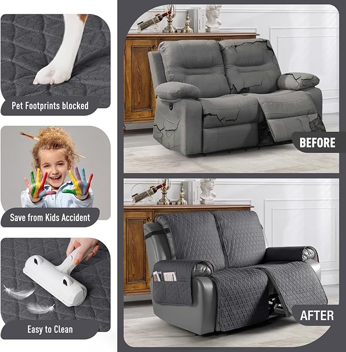TAOCOCO 100% Waterproof Recliner Cover, Non-Slip Washable Reclining Couch Cover - Image 2