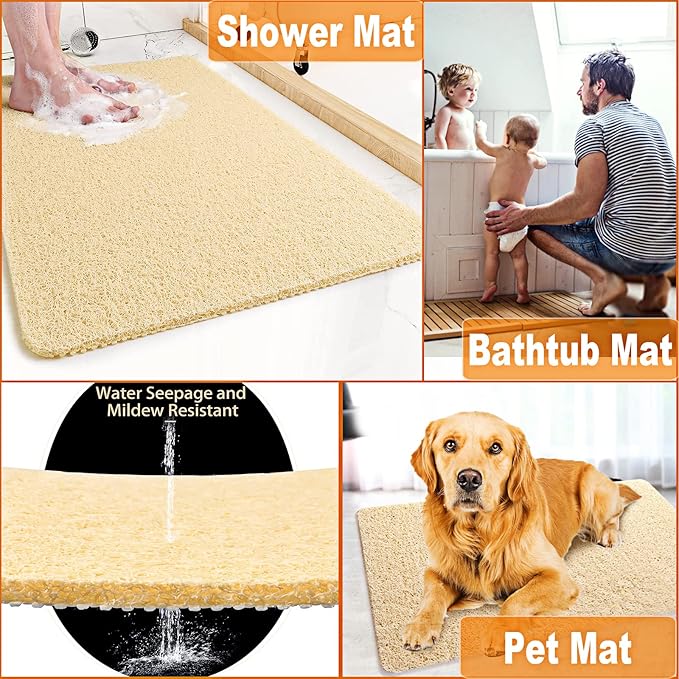 Shower Mats Non Slip for Elderly, 24x47’’Extra Lager Loofah Bath Mats for Shower - Image 6