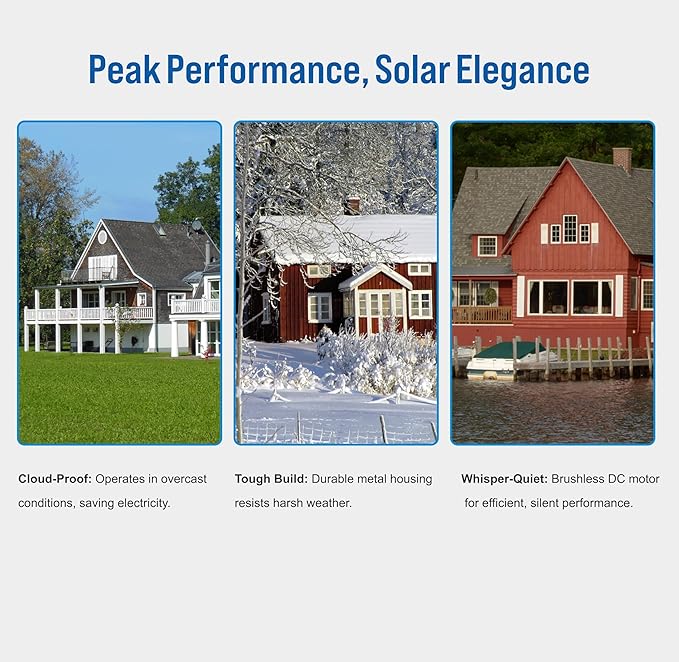Solar Attic Fan, 40 W, 1600 CFM Large Air Flow Solar Roof Vent Fan, Low Noise - Image 8