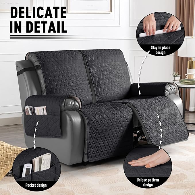 TAOCOCO 100% Waterproof Recliner Cover, Non-Slip Washable Reclining Couch Cover - Image 6