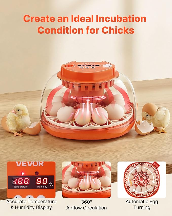 VEVOR 12 Egg Incubator, Automatic Egg Turner - Image 2
