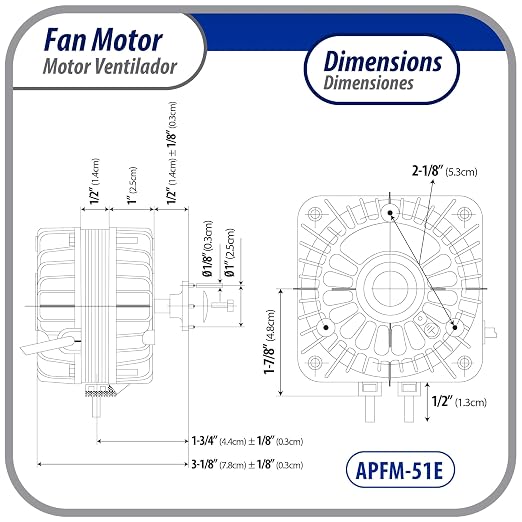 Appli Parts APFM-51E 5W Condenser and Evaporator Fan Motor 115V 60Hz 0.4A - Image 2