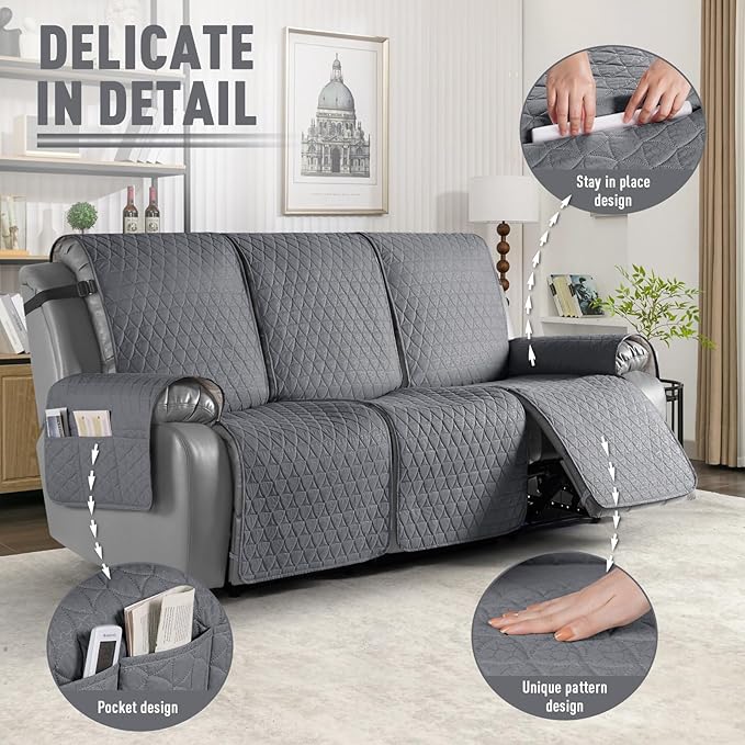 TAOCOCO 100% Waterproof Recliner Cover, Non-Slip Washable Reclining Couch Cover - Image 5