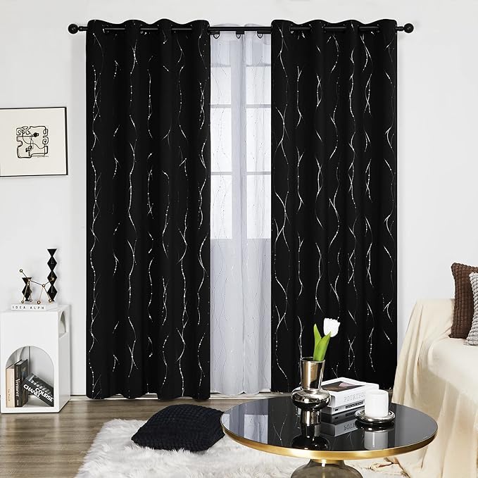 Deconovo Blackout Curtains 84 Inches Long, Soundproof Thermal Insulated Privacy by Deconovo