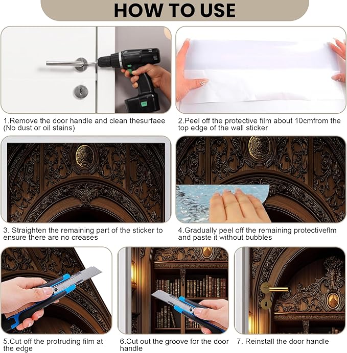3D Door Decals Stickers Peel Stick Wall Murals Vinyl Wallpaper Self-Adhesive - Image 5