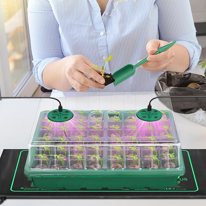 Seed Starter Kit with Grow Light Seedling Heat Mat 48 Cells Seed Starter Tray - Image 7