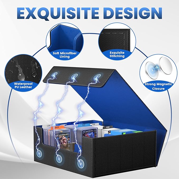 Card Storage Box For Trading Cards 1800+, Card Deck Box - Image 4