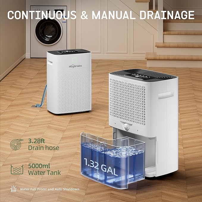 100 Pints Dehumidifier for Basement Home, Smart Silent Dehumidifier - Image 3