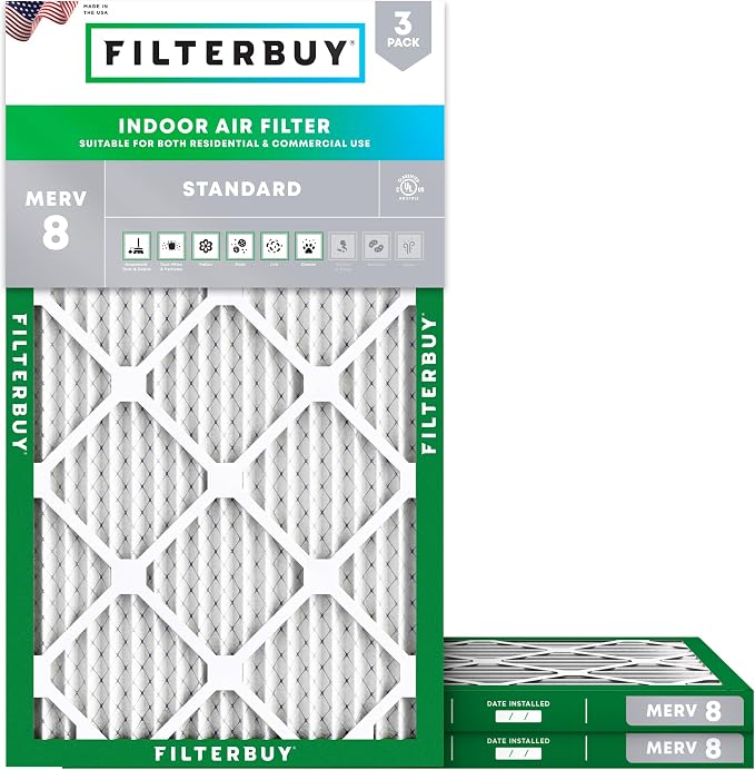 Filterbuy 14x22x1 Air Filter MERV 8 Essential Dust & Allergy Defense, by Filterbuy
