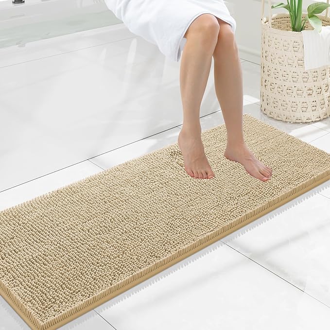 Smiry Luxury Chenille Bathroom Rugs 47x17, Extra Soft and Absorbent Shaggy Bath by Smiry