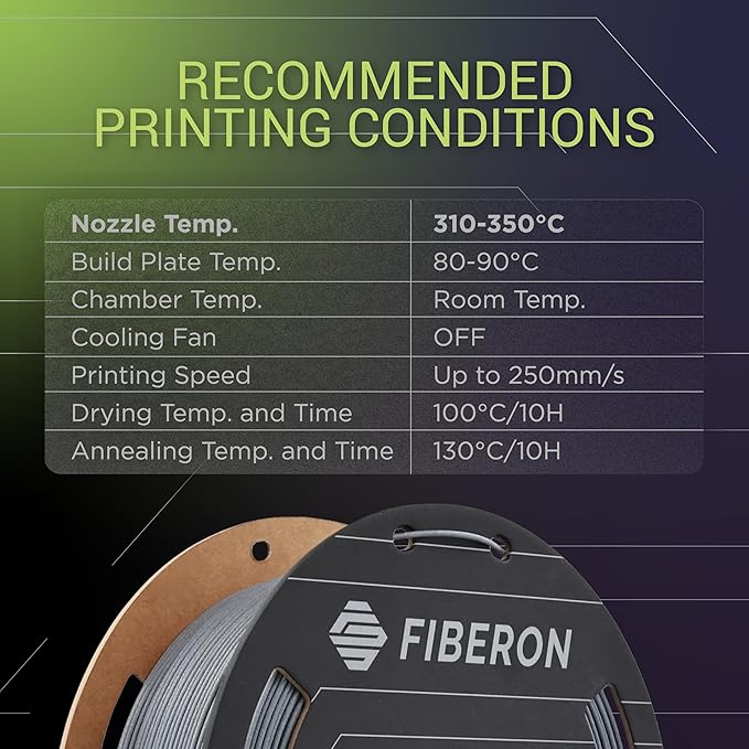 Polymaker Fiberon PPS-GF20 Filament 1.75mm 0.5kg Spool, Extreme Heat Resistance - Image 5