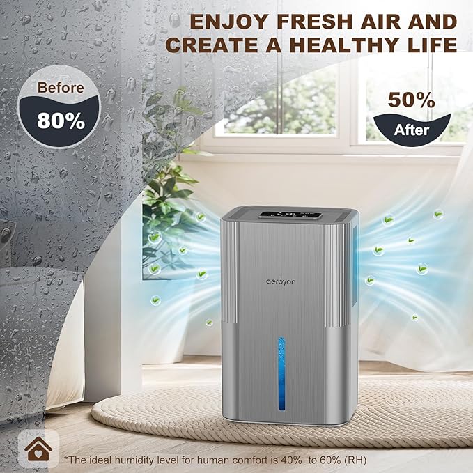 Dehumidifiers for Home 95 OZ Water Tank Dehumidifier for Bathroom - Image 2