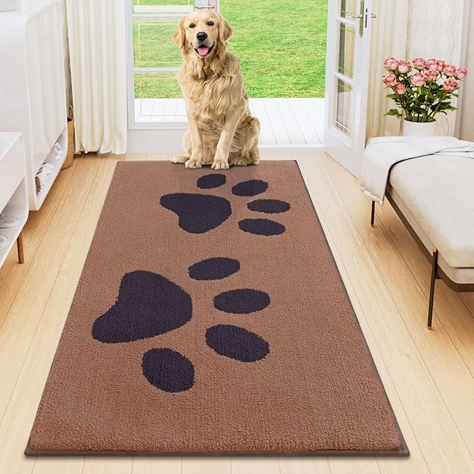 Smiry Dog Door Mat for Muddy Paws, Absorbs Moisture and Dirt, Low-Profile by Smiry