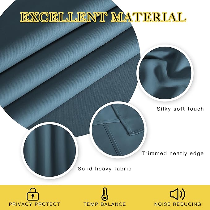 NICETOWN Blackout Curtain Drape 72 inch Long - Image 2