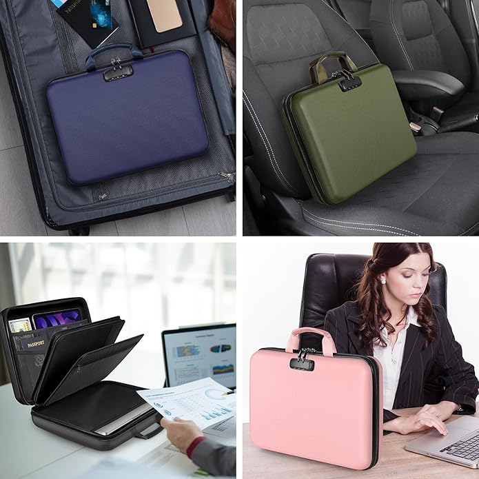 Fireproof Document Organizer Bag, 5200℉ File Organizer Safe Box, Hard Shell - Image 7