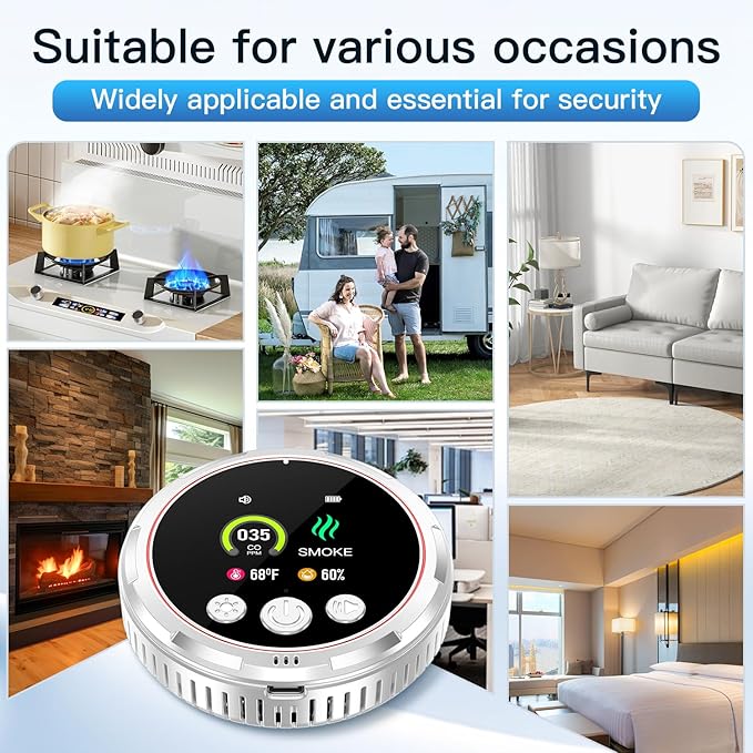 4-in-1 Plug in Smoke & Carbon Monoxide Detectors Combo Built-in 1000mAh Backup - Image 9