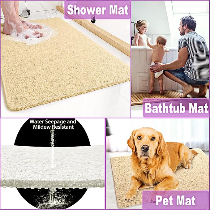 Shower Mats Non Slip for Elderly, 24x32’Lager Loofah Bath Mats for Shower - Image 6