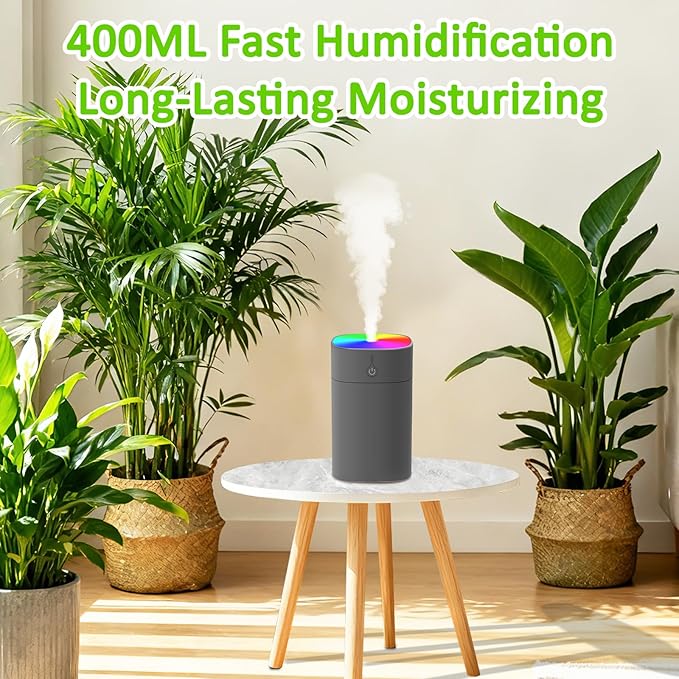 Portable Mini Humidifiers for Bedroom, 400ml Aroma Diffuser for Home Personal - Image 2