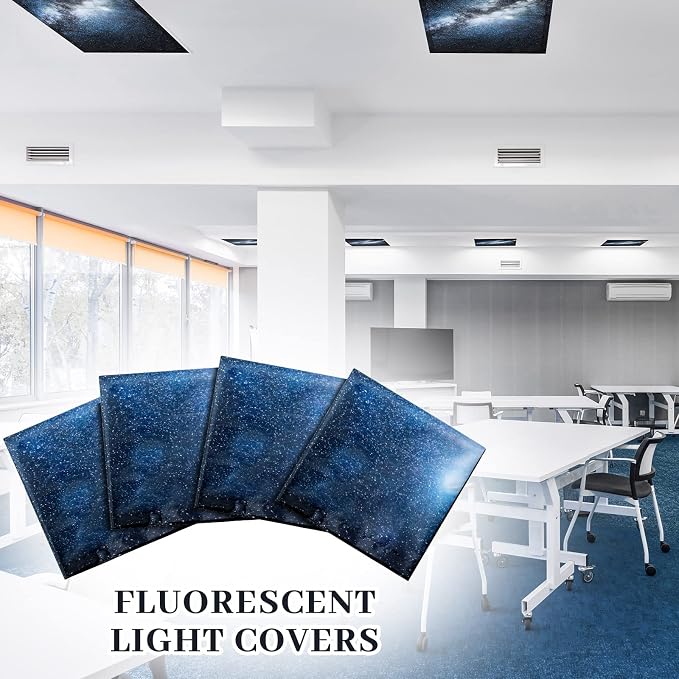 Hortsun Pack of 2 Fluorescent Light Covers 4 x 2 Feet Magnetic Ceiling Light - Image 5