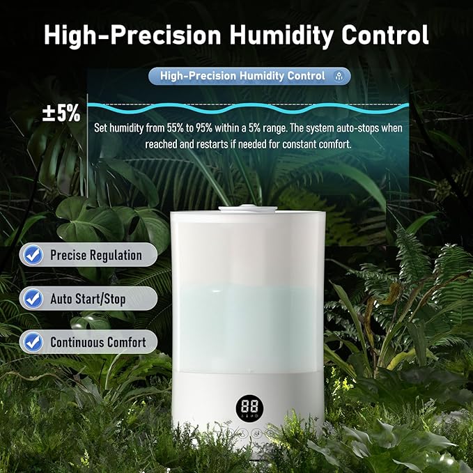 Humidifiers for Bedroom, 1Gal Top Fill Humidifier for Large Room, 250ml/h Cool - Image 5