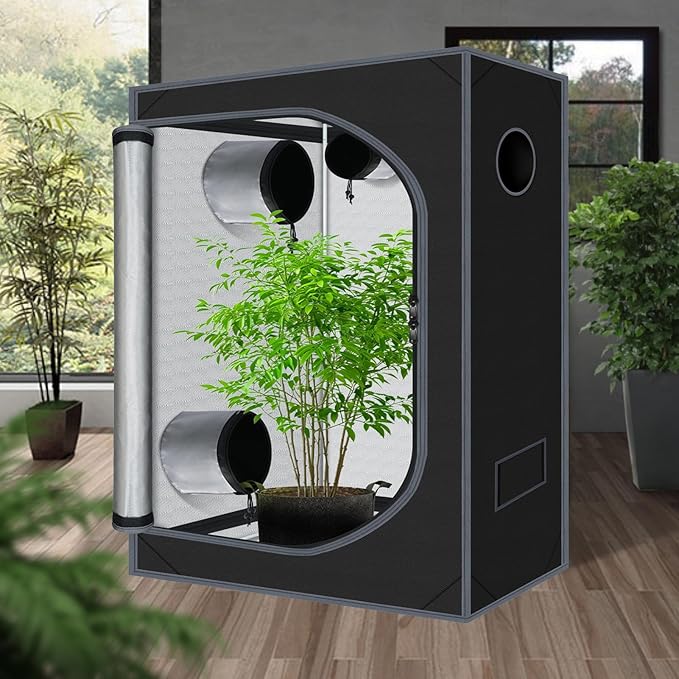 4x2 Grow Tent Plant Tent Dark Room, 600D Mylar Hydroponic 48"x24"x60" Grow Tent - Image 2