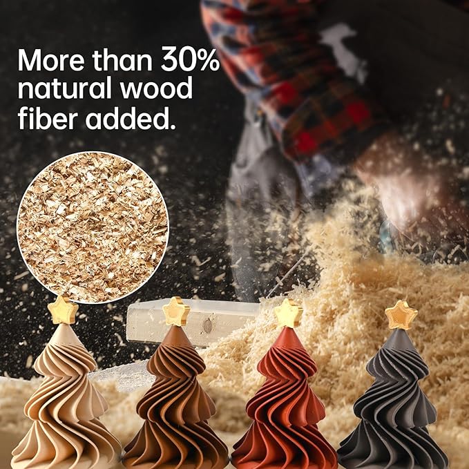 Cherrywood PLA Filament 1.75mm 3D Printer Filament, Priline Cherry Wood Natural - Image 2