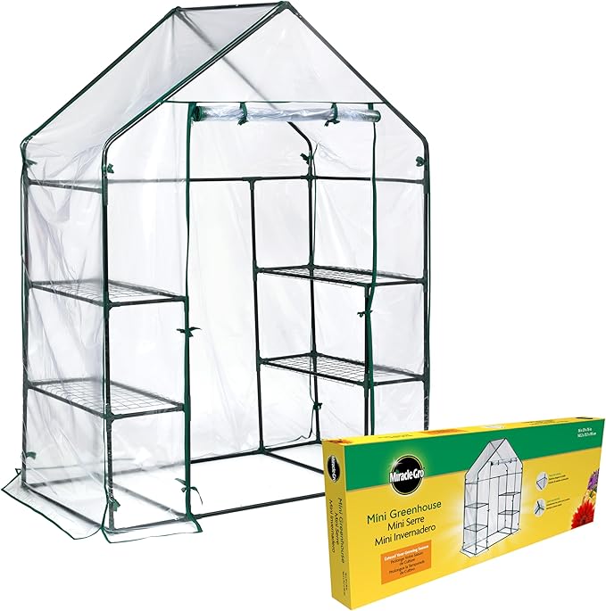 Miracle-GRO 4'8" x 29" x 6'5" Outdoor Mini Walk-in Greenhouse Plant Tent by Miracle-Gro