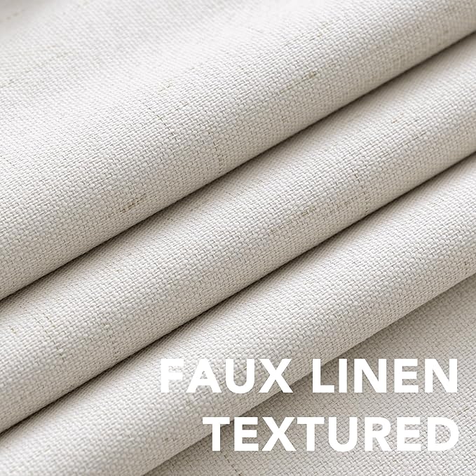 H.VERSAILTEX Linen Blackout Curtains 63 Inches Long 100% Absolutely Blackout - Image 4