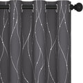 Deconovo Short Curtains Grey, Thermal Insulated Soundproof Drapes, Wave Dots by Deconovo