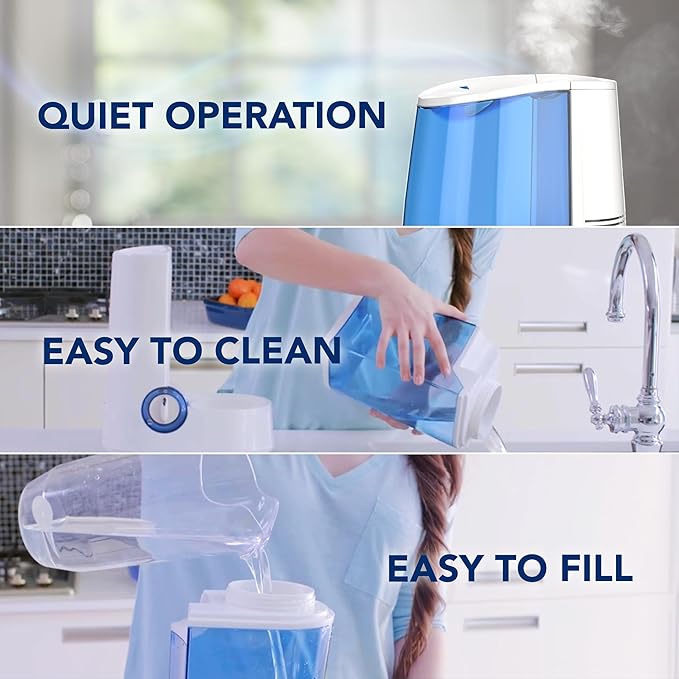 Vicks Warm Mist Humidifier Filter‑Free 1 Gal Tank, Auto Shut‑Off, Night Light - Image 5
