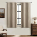 Grey Beige Short Small Window Room Darkening Curtains 54 Inches Long by QJMYDECO